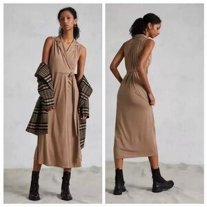 Anthropologie versatile Tan Wrap Dress size XS